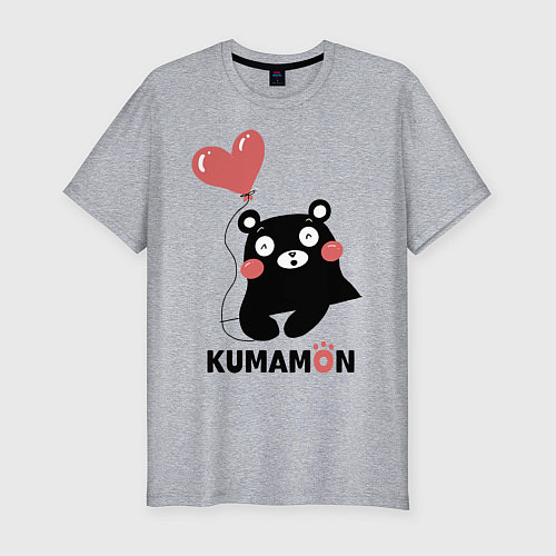 Мужская slim-футболка Kumamon / Меланж – фото 1