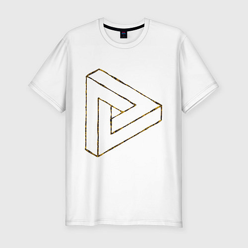 Мужская slim-футболка 3D Треугольник / Белый – фото 1
