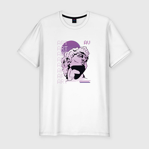 Мужская slim-футболка Aesthetic David / Белый – фото 1