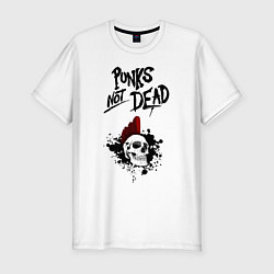 Футболка slim-fit Punks not dead, цвет: белый