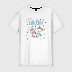 Мужская slim-футболка Единорог Unicorn