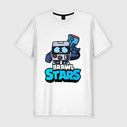 Мужская slim-футболка Virus 8 bit brawl stars Blue