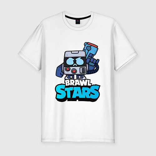 Мужская slim-футболка Virus 8 bit brawl stars Blue / Белый – фото 1