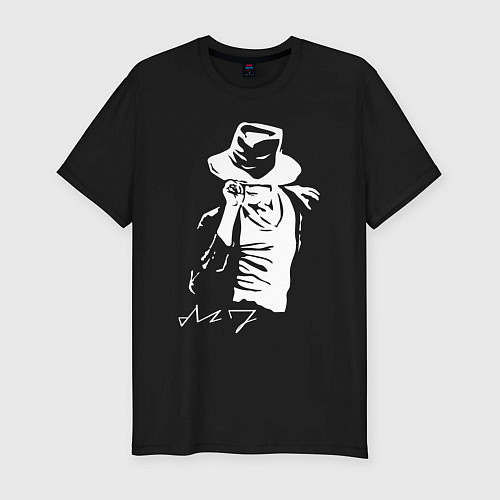 Мужская slim-футболка King of music / Черный – фото 1