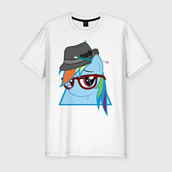 Футболка slim-fit Rainbow Dash hipster, цвет: белый