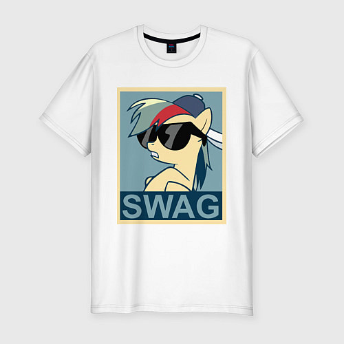 Мужская slim-футболка Rainbow Dash swag / Белый – фото 1