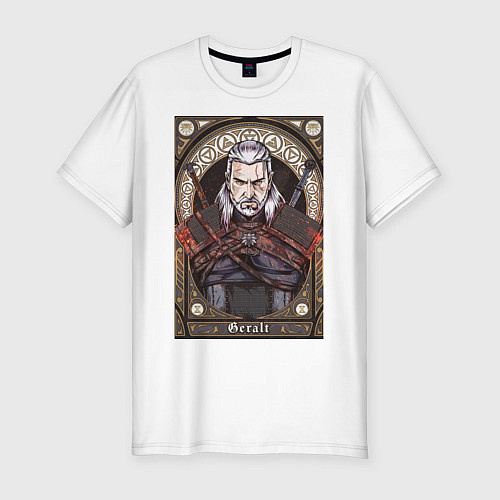 Мужская slim-футболка The Witcher, Geralt, Ведьмак, / Белый – фото 1