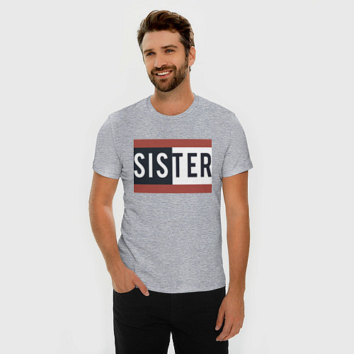 Мужская slim-футболка Sister / Меланж – фото 3