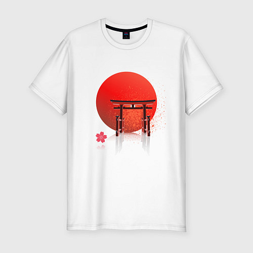 Мужская slim-футболка Япония / Белый – фото 1