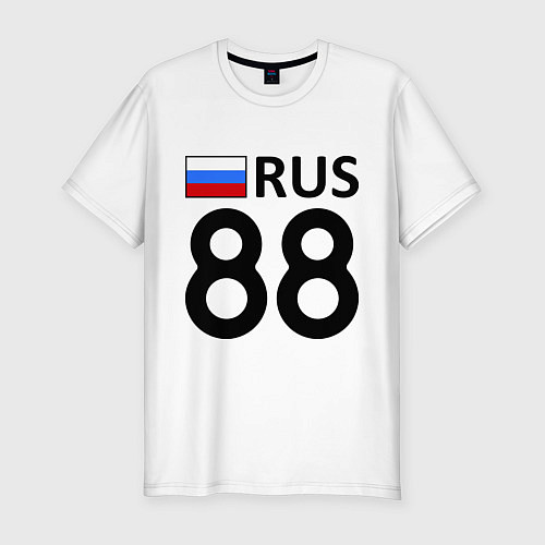 Мужская slim-футболка RUS 88 / Белый – фото 1