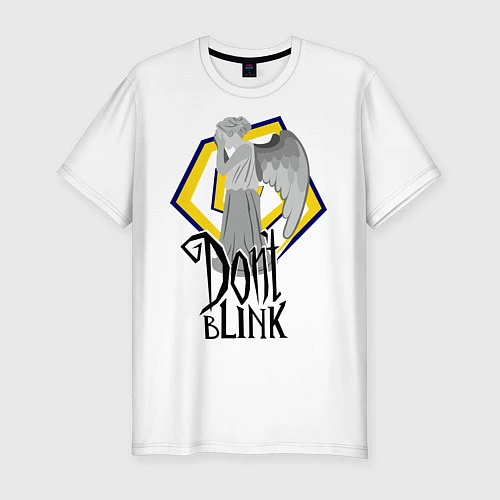 Мужская slim-футболка Don't blink / Белый – фото 1