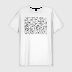 Футболка slim-fit Тысяча бумажных фонариков Чб, цвет: белый