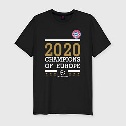 Футболка slim-fit FC Bayern Munchen Champions of Europe 2020, цвет: черный