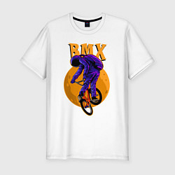 Мужская slim-футболка BMX - moon - space