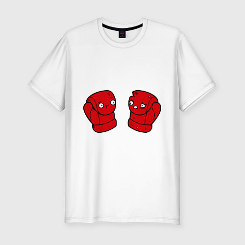 Мужская slim-футболка Боксерская перчатка / Белый – фото 1
