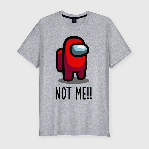 Мужская slim-футболка Among Us, Not Me! / Меланж – фото 1
