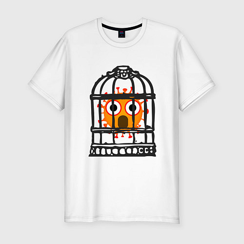 Мужская slim-футболка Коронавирус / Белый – фото 1