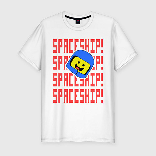 Мужская slim-футболка Spaceship / Белый – фото 1