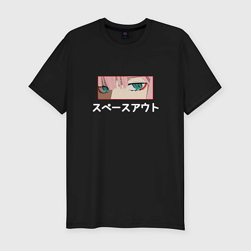 Мужская slim-футболка Zero two / Черный – фото 1