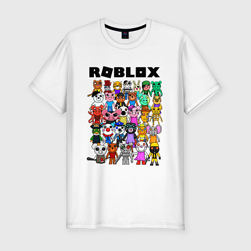 Мужская slim-футболка ROBLOX PIGGY / Белый – фото 1