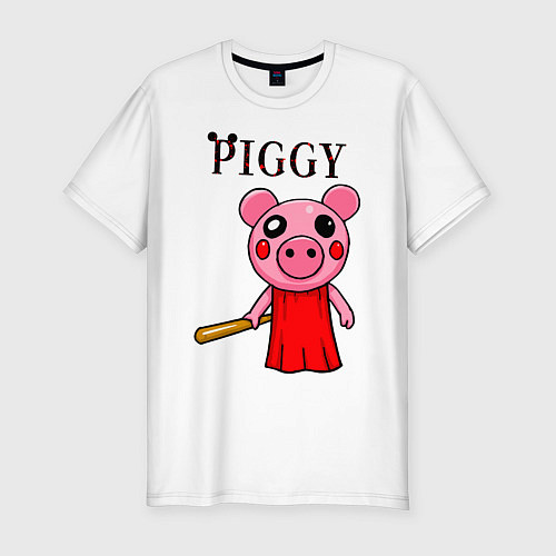 Мужская slim-футболка ROBLOX PIGGY / Белый – фото 1