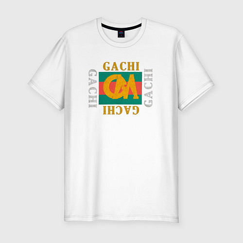 Мужская slim-футболка GachiGucci / Белый – фото 1