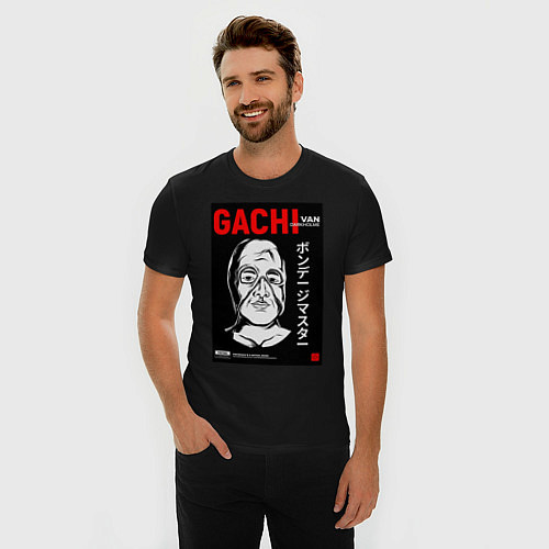Мужская slim-футболка Gachimuchi Van Darkholm / Черный – фото 3