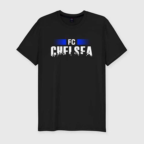 Мужская slim-футболка FC Chelsea / Черный – фото 1