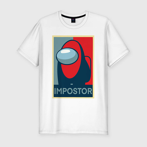 Мужская slim-футболка Among us impostor / Белый – фото 1