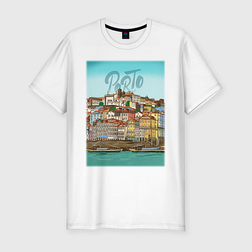 Мужская slim-футболка Porto Порту Португалия / Белый – фото 1
