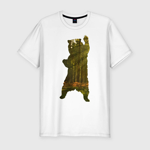 Мужская slim-футболка Wild bear / Белый – фото 1