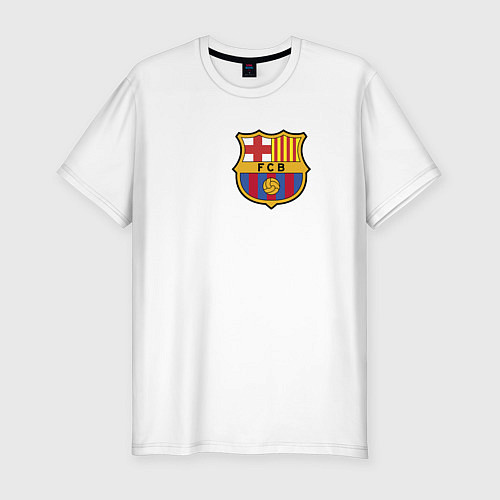 Мужская slim-футболка Barcelona FC / Белый – фото 1