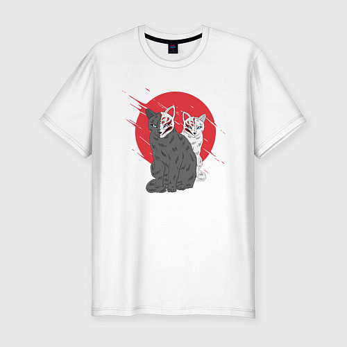 Мужская slim-футболка Japan Cats Z / Белый – фото 1
