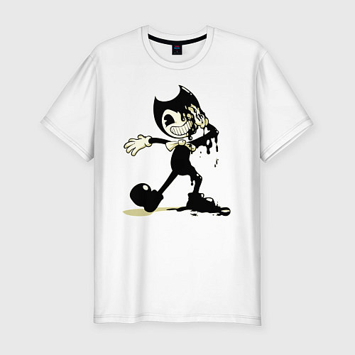 Мужская slim-футболка Bendy And The Ink Machine / Белый – фото 1