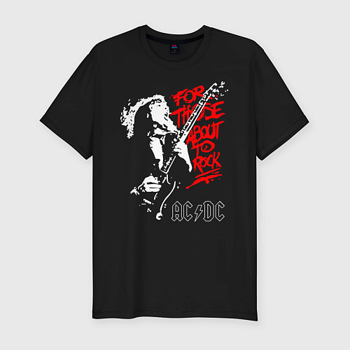 Мужская slim-футболка ACDC / Черный – фото 1