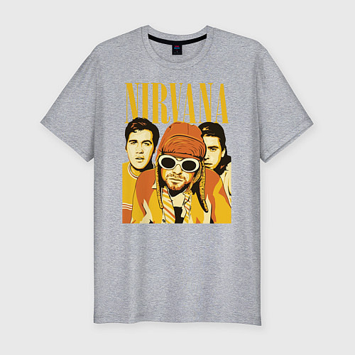 Мужская slim-футболка Nirvana / Меланж – фото 1
