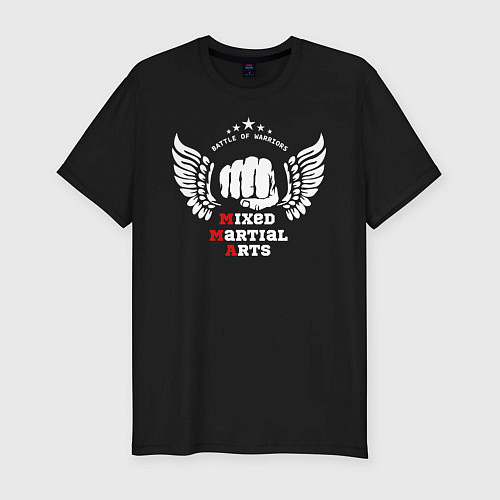 Мужская slim-футболка MMA / Черный – фото 1