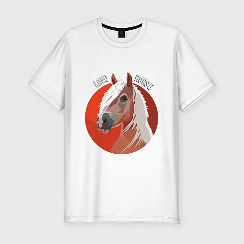 Мужская slim-футболка Лошадка / Белый – фото 1