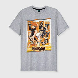 Футболка slim-fit Haikyuu Haikyu Haikuu, цвет: меланж