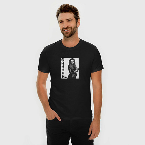 Мужская slim-футболка Академия амбрелла / Черный – фото 3