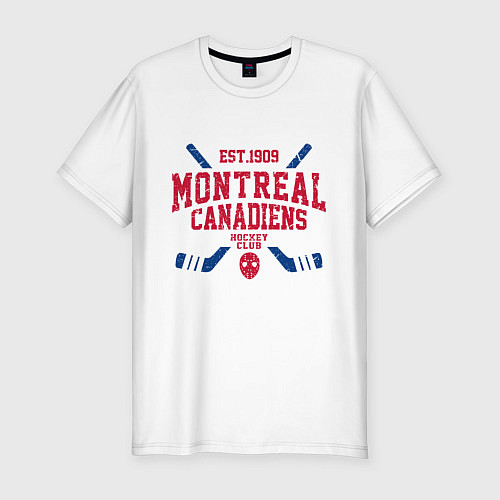Мужская slim-футболка Монреаль Канадиенс / Белый – фото 1