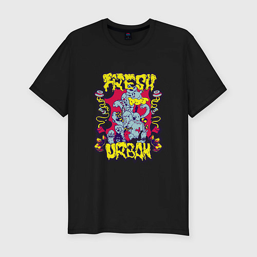 Мужская slim-футболка Городские монстры / Черный – фото 1