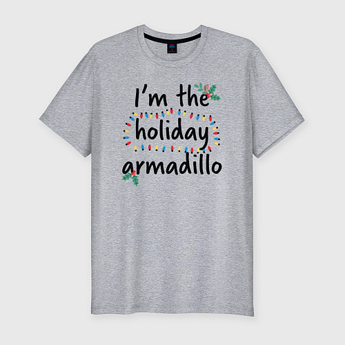 Мужская slim-футболка Im the holiday armadillo / Меланж – фото 1