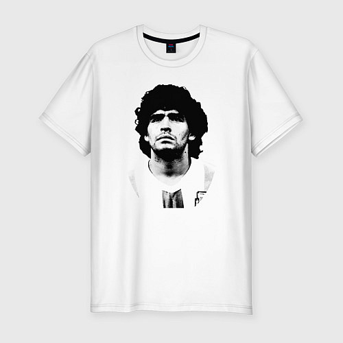 Мужская slim-футболка Диего Марадона / Белый – фото 1