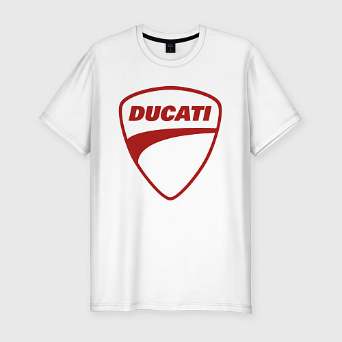 Мужская slim-футболка Ducati Logo Дукати Лого Z / Белый – фото 1