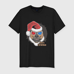 Мужская slim-футболка Christmas Dog
