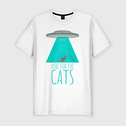 Мужская slim-футболка Here for the Cats
