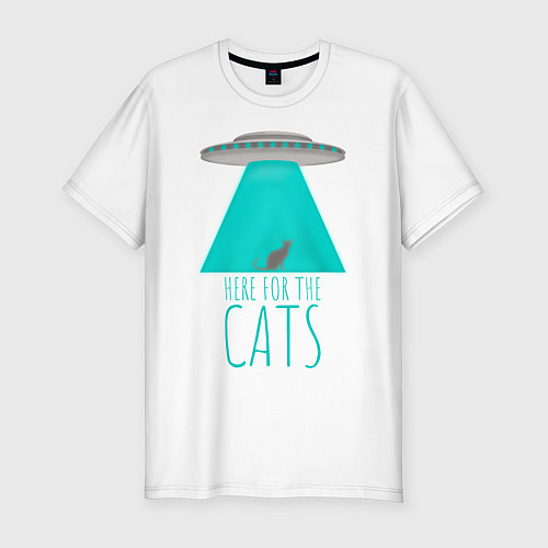 Мужская slim-футболка Here for the Cats / Белый – фото 1