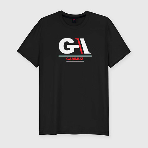 Мужская slim-футболка GAMMUZ original RS red-white / Черный – фото 1