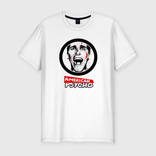Мужская slim-футболка Американский психопат / Белый – фото 1